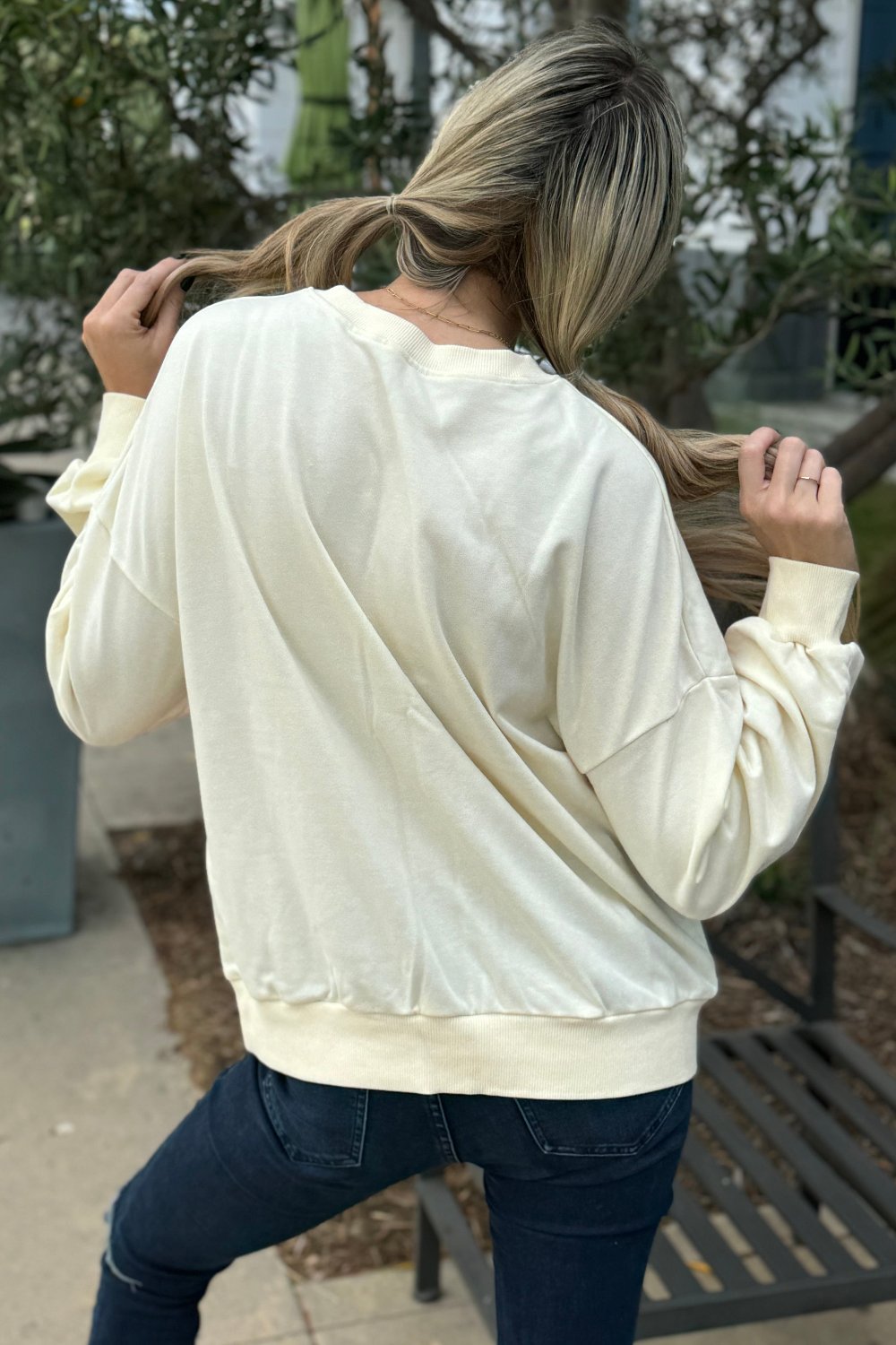 Leilani Patchwork Sweatshirt - Threaded Pear